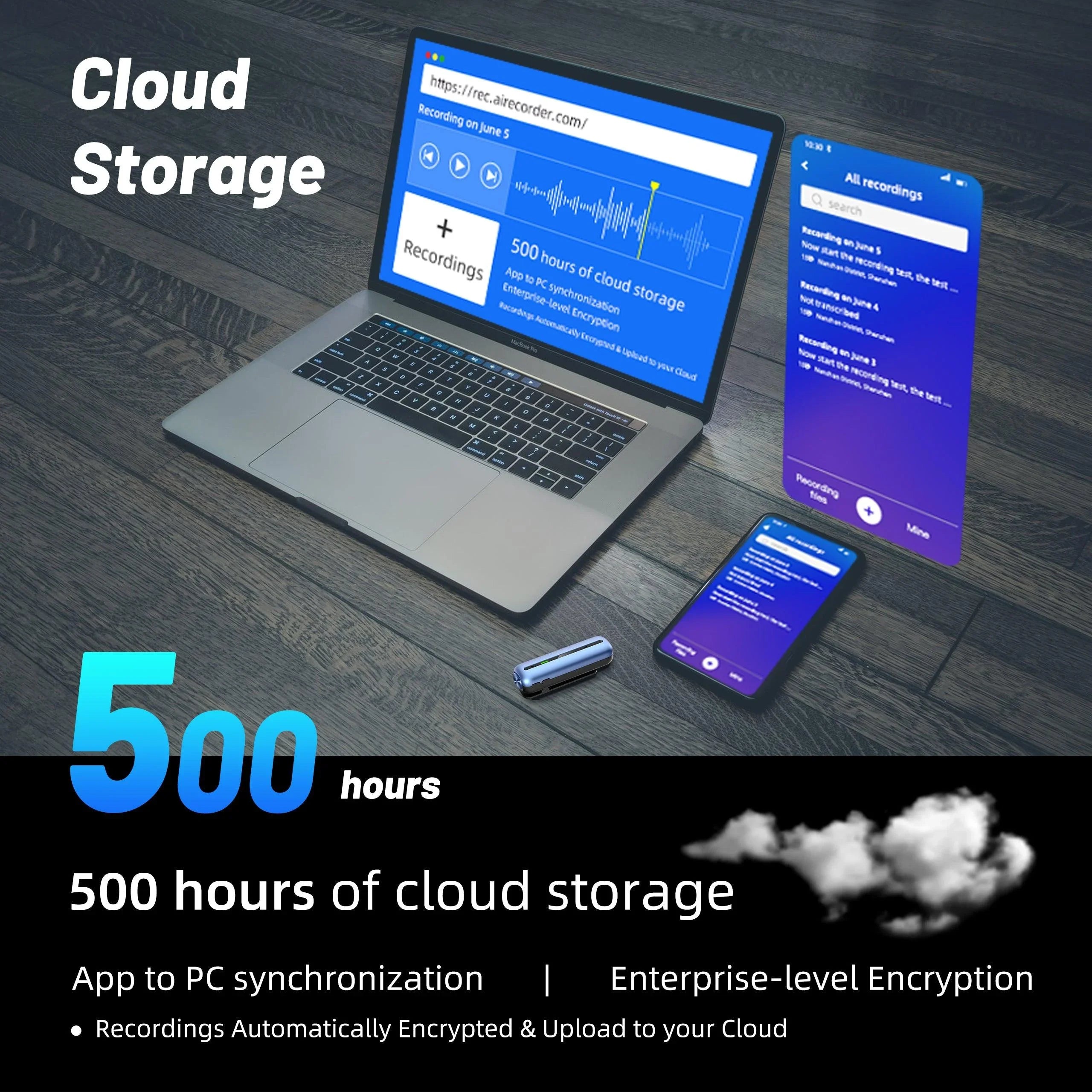 Polyverus® S01 AI Voice Recorder – Smart Offline Translator & Audio Device