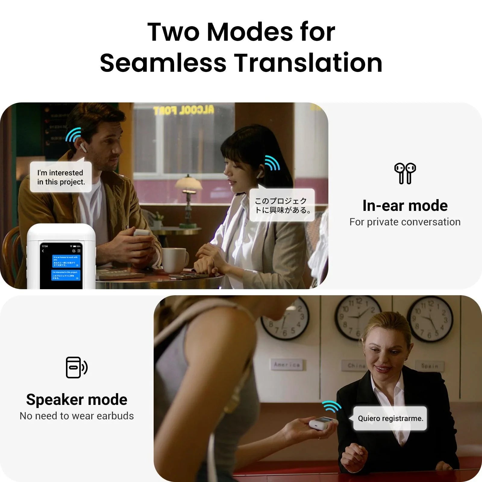 Polyverus® A8 AI Translator Earbuds – Offline ChatGPT Translation, Real-Time 74 Languages