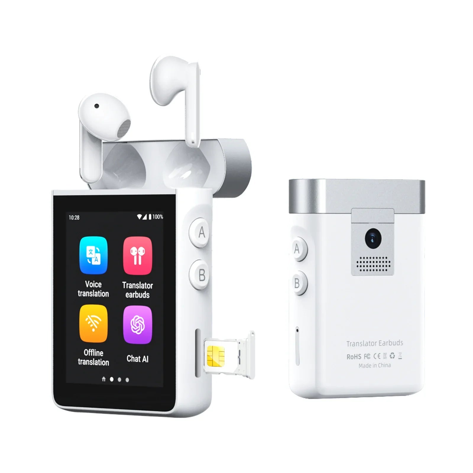 Polyverus® A9 4G Translator Earbuds with ChatGPT & TWS Bluetooth